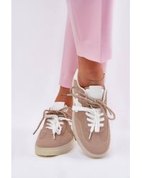 Love Lace - Sport Shoes Low Cut Suede Comfort Lace Up Rounded Toe Trainers - Lyst