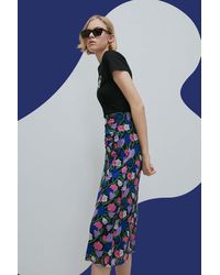 Warehouse - Wh X Rose England Spliced Floral Midi Mesh Skirt - Lyst