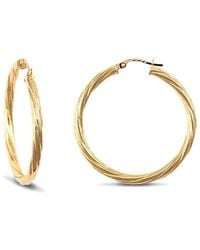 Jewelco London - 9Ct Twisted 3Mm Hoop Earrings 35Mm - Lyst