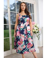 Yours - Floral Midi Skater Dress - Lyst