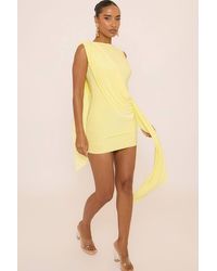 EGO - Sleeveless Drape Mini Dress - Lyst
