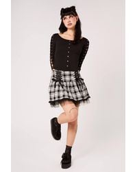 Hell Bunny - Quinzel Tartan Lace Up Eyelet Ribbon Tulle Trim Mini Skirt - Lyst