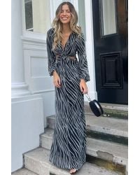 Style Cheat - Tami Metallic Zebra Cut-Out Maxi Dress - Lyst