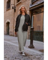 Yours - Ribbed Stripe Swing Maxi Dress - Lyst