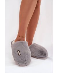 Love Lace - Fur House Slippers With Soft Insole & Grippy Rubber Sole - Lyst