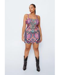 Nasty Gal - Plus Size Abstract Embellished Cut Out Mini Dress - Lyst