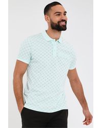 Threadbare - 'indio' Geometric Print Cotton Jersey Polo Shirt - Lyst
