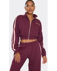 EGO - Long Sleeve Zip Graphic Print Striped Jacket - Lyst