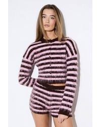MissPap - Brushed Stripe Crew Cardigan Co-Ord - Lyst