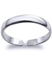 Jewelco London - 9Ct Elegant Minimalist D-Shape Band Toe Ring 2.5Mm - Lyst