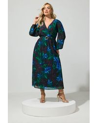 Yours - Abstract Buckle Wrap Dress - Lyst