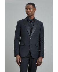Burton - Skinny Fit Black Stretch Tuxedo Jacket - Lyst