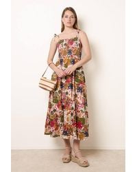 Blue Vanilla - Shirred Waist Sleeveless Slip On Square Maxi Dress - Lyst