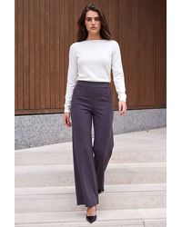 Roman - Petite Wide Leg Ponte Stretch Trouser - Lyst