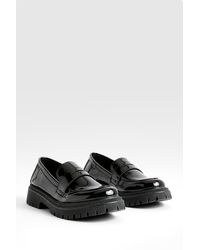 Boohoo - Chunky Patent Loafers - Lyst
