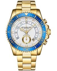 Stuhrling - Brigadier Quartz Chronograph 42Mm Diver Watch With Stainless Steel Link Bracelet - Lyst