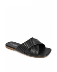 Spot on - Wide Fit Quilted Cross Strap Flat Mule Sandals - Lyst