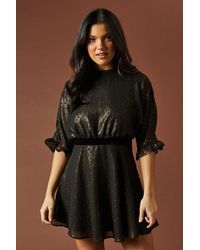 Oasis - Occasion Glitter High Neck Mini Dress - Lyst
