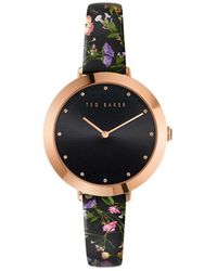 Ted Baker - Ammy Floral Stainless Steel Fashion Analogue Quartz Watch - Bkpams301 - Lyst