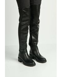 Miss Diva - Ambrosia Over Knee Elastic Cleated Sole Boots - Lyst