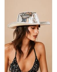 Nasty Gal - Mirror Embellished Cowboy Hat - Lyst