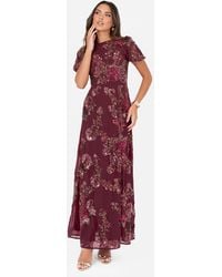 Maya Deluxe - Sequin Short Sleeve Tie Back Maxi Dress - Lyst