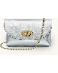 Apatchy London - The Mila Silver Leather Phone Bag - Lyst
