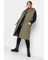Yours - Womens Plus Size Quilted Longline Gilet - Lyst