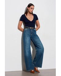 Dilvin - Fitted V-Neck Short-Sleeve T-Shirt - Lyst