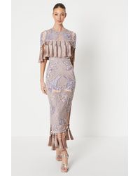 Coast - The Collector Hand Embellished Midi Dress With Tassles - Lyst