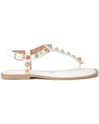 Carvela Kurt Geiger - 'Amalfi T Bar Flat Sandal' Leather Sandals - Lyst