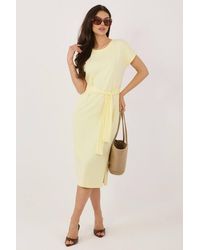 Love Lace - Cotton Round Neck Short Sleeve Midi Dress - Lyst