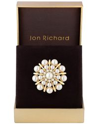 Jon Richard - Gold Plated Pearl Vintage Brooch - Gift Boxed - Lyst