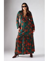 Shnoo - Floral Print Long-Sleeve Maxi Dress - Lyst