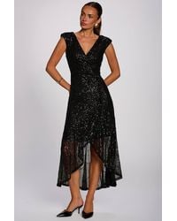 Jolie Moi - Sequin V Neckline Maxi Dress - Lyst