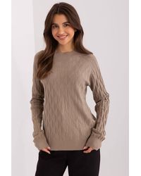 Love Lace - Variegated Texture Long Sleeve Round Neck Sweater - Lyst