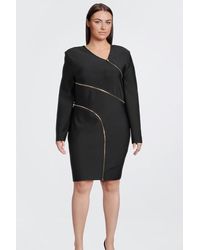 Karen Millen - Plus Size Figure Form Bandage Zip Detail Mini Dress - Lyst