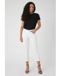 Wallis - Petite White Scarlet Roll Up Jeans - Lyst