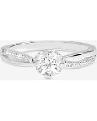 Simply Silver - Sterling Plated Solitaire Engagement Ring - Lyst
