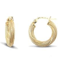 Jewelco London - 9Ct Snake Skin Twisted 3Mm Hoop Earrings 16Mm - Lyst