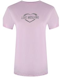 Love Moschino - Short Sleeve Round Slim Fit T-Shirt - Lyst