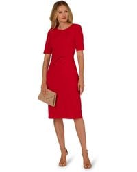Adrianna Papell - Stretch Crepe Bow Sheath Dress - Lyst