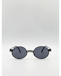 SVNX - Retro Round Sunglasses In Black - Lyst