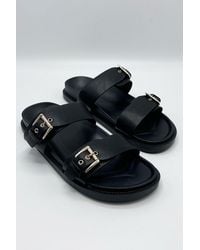 Miss Diva - Elise 2 Band Buckle Flat Slider - Lyst