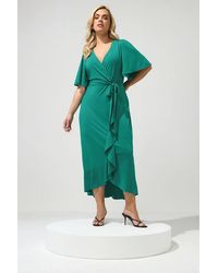 Yours - Ruffle Hem Wrap Dress - Lyst