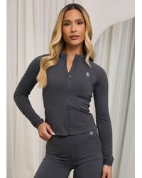 Gym King - 365 Full Zip Funnel Neck Slim Fit Jacket Oyster - Lyst
