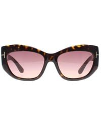 Tom Ford - Cat Eye Dark Havana Bordeaux Gradient Brianna Ft1065 - Lyst