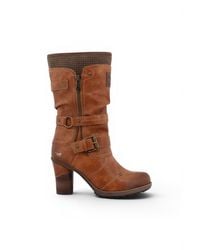 Infinity Leather - Mustang Mid-Calf Heeled Long Boots - Lyst