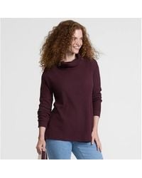 Lands' End - Petite Long Sleeve Cowl Neck Waffle Tunic - Lyst