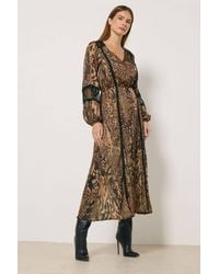 Star by Julien MacDonald - Animal Button Through Midi Dress - Lyst